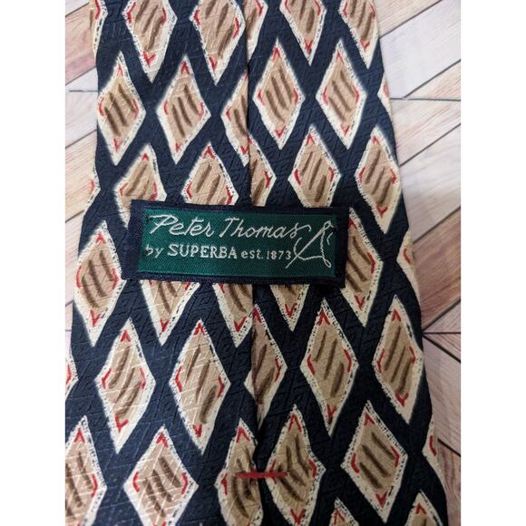 Peter Thomas By Superba Men’s Necktie 100% Imported Silk Neck Tie Diamond - Picture 3 of 7